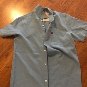 EUC Quiksilver dress shirt boys Blue sz 16 18 boys